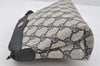 Authentic GUCCI Vintage Pouch Purse GG PVC Leather Navy Blue 9922I