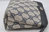 Authentic GUCCI Vintage Pouch Purse GG PVC Leather Navy Blue 9922I