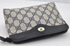 Authentic GUCCI Vintage Pouch Purse GG PVC Leather Navy Blue 9922I