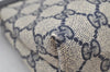 Authentic GUCCI Vintage Pouch Purse GG PVC Leather Navy Blue 9922I