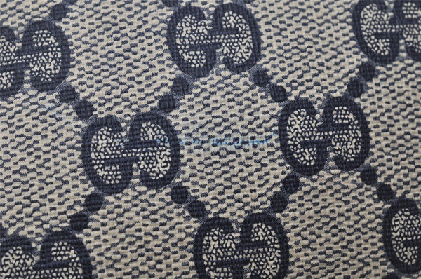 Authentic GUCCI Vintage Pouch Purse GG PVC Leather Navy Blue 9922I