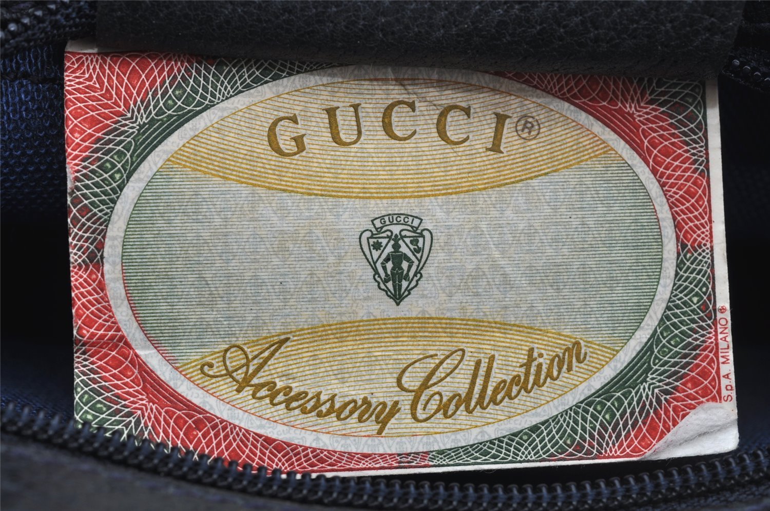 Authentic GUCCI Vintage Pouch Purse GG PVC Leather Navy Blue 9922I