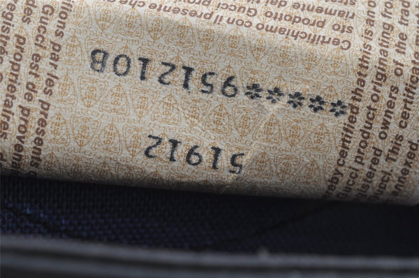 Authentic GUCCI Vintage Pouch Purse GG PVC Leather Navy Blue 9922I