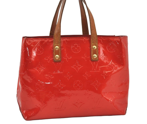 Authentic Louis Vuitton Vernis Reade PM Hand Bag Red M91088 LV 9922J