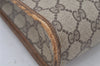 Authentic GUCCI Vintage Clutch Hand Bag Purse GG PVC Leather Brown 9923I