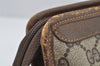 Authentic GUCCI Vintage Clutch Hand Bag Purse GG PVC Leather Brown 9923I