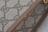 Authentic GUCCI Vintage Clutch Hand Bag Purse GG PVC Leather Brown 9923I