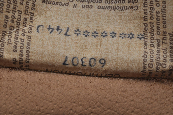 Authentic GUCCI Vintage Clutch Hand Bag Purse GG PVC Leather Brown 9923I