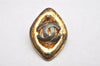 Authentic CHANEL Vintage Clip-On Earrings CoCo Mark Gold Plated 9923J