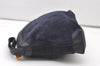 Authentic GUCCI Vintage Clutch Hand Bag Purse Punching Suede Leather Navy 9924I
