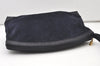 Authentic GUCCI Vintage Clutch Hand Bag Purse Punching Suede Leather Navy 9924I