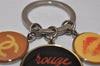 Authentic CHANEL Rouge CoCo Key Ring Charm Silver Black Yellow CC Box 9924J