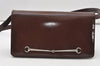 Authentic GUCCI Horsebit Shoulder Cross Body Bag Purse Leather Brown 9925I