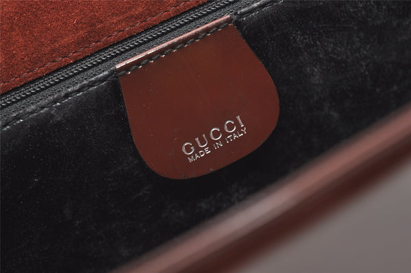 Authentic GUCCI Horsebit Shoulder Cross Body Bag Purse Leather Brown 9925I