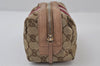 Authentic GUCCI Sherry Line Pouch Purse GG Canvas Leather 256636 Brown 9926I