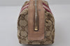 Authentic GUCCI Sherry Line Pouch Purse GG Canvas Leather 256636 Brown 9926I