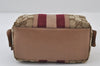 Authentic GUCCI Sherry Line Pouch Purse GG Canvas Leather 256636 Brown 9926I
