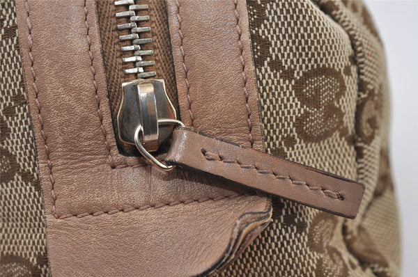 Authentic GUCCI Sherry Line Pouch Purse GG Canvas Leather 256636 Brown 9926I