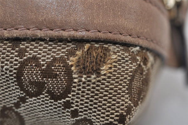 Authentic GUCCI Sherry Line Pouch Purse GG Canvas Leather 256636 Brown 9926I
