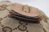 Authentic GUCCI Sherry Line Pouch Purse GG Canvas Leather 256636 Brown 9926I