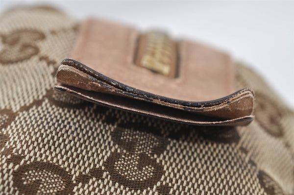 Authentic GUCCI Sherry Line Pouch Purse GG Canvas Leather 256636 Brown 9926I