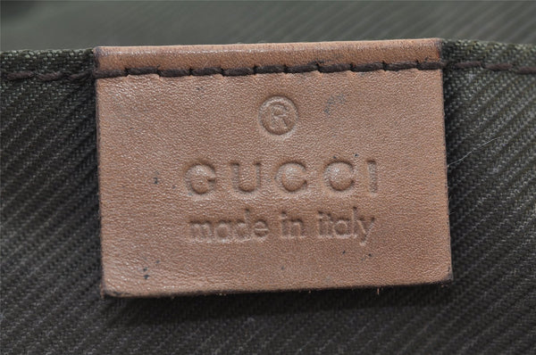 Authentic GUCCI Sherry Line Pouch Purse GG Canvas Leather 256636 Brown 9926I