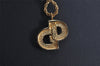 Authentic Christian Dior Gold Tone Chain Rhinestone Pendant Necklace CD 9926J