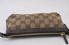 Authentic GUCCI Web Sherry Line Pouch Purse GG Canvas Leather 152507 Brown 9927I