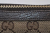 Authentic GUCCI Web Sherry Line Pouch Purse GG Canvas Leather 152507 Brown 9927I