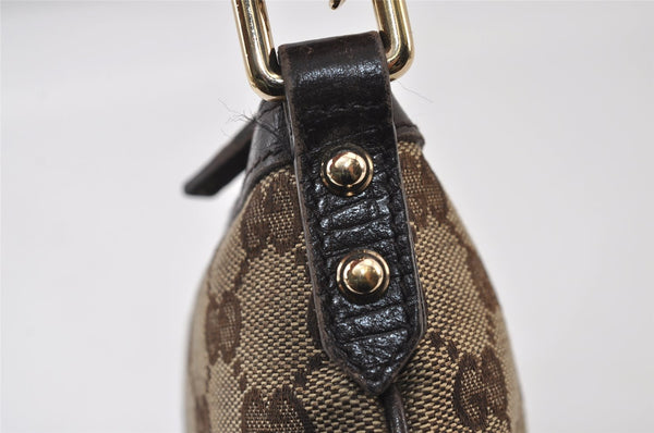Authentic GUCCI Web Sherry Line Pouch Purse GG Canvas Leather 152507 Brown 9927I