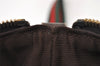 Authentic GUCCI Web Sherry Line Pouch Purse GG Canvas Leather 152507 Brown 9927I
