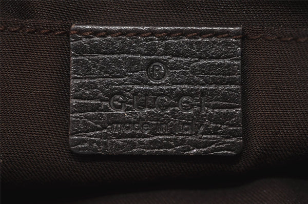 Authentic GUCCI Web Sherry Line Pouch Purse GG Canvas Leather 152507 Brown 9927I