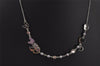 Authentic Christian Dior Silver Tone Chain Rhinestone Necklace CD 9927J