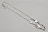 Authentic Christian Dior Silver Tone Chain Rhinestone Necklace CD 9927J