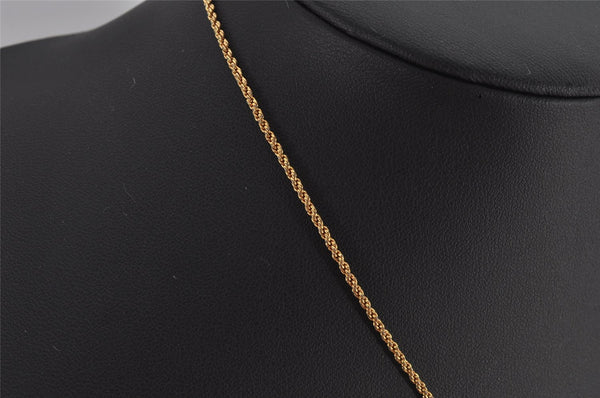 Authentic Christian Dior Gold Tone Chain Pendant Necklace CD 9928J