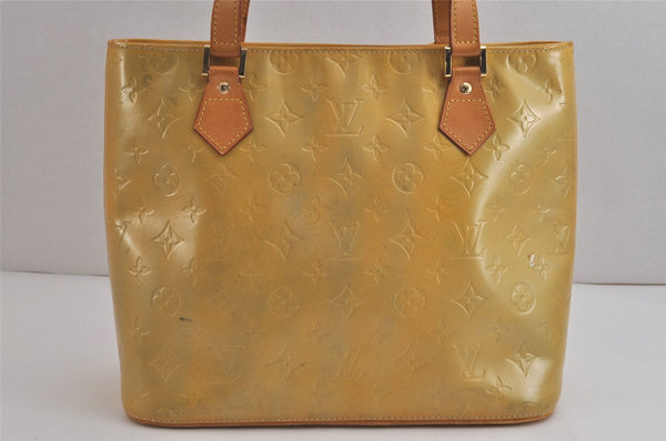 Authentic Louis Vuitton Vernis Houston Shoulder Hand Bag Yellow M91053 LV 9929J