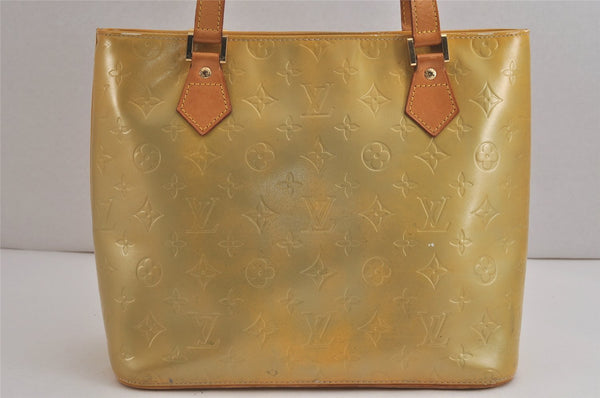 Authentic Louis Vuitton Vernis Houston Shoulder Hand Bag Yellow M91053 LV 9929J