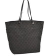 Authentic GUCCI Vintage Shoulder Tote Bag GG Canvas Leather 31243 Black 9930I