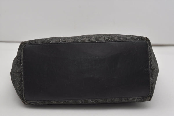 Authentic GUCCI Vintage Shoulder Tote Bag GG Canvas Leather 31243 Black 9930I