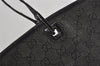Authentic GUCCI Vintage Shoulder Tote Bag GG Canvas Leather 31243 Black 9930I