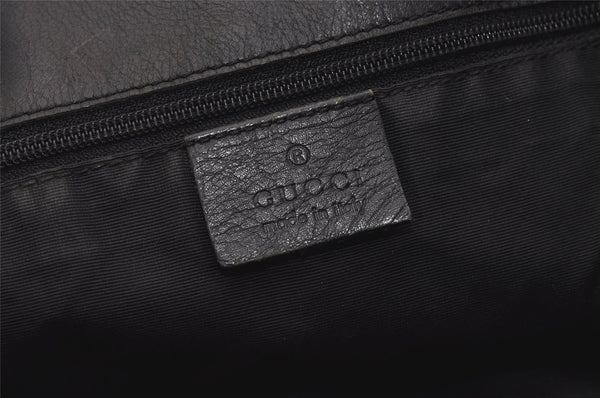 Authentic GUCCI Vintage Shoulder Tote Bag GG Canvas Leather 31243 Black 9930I
