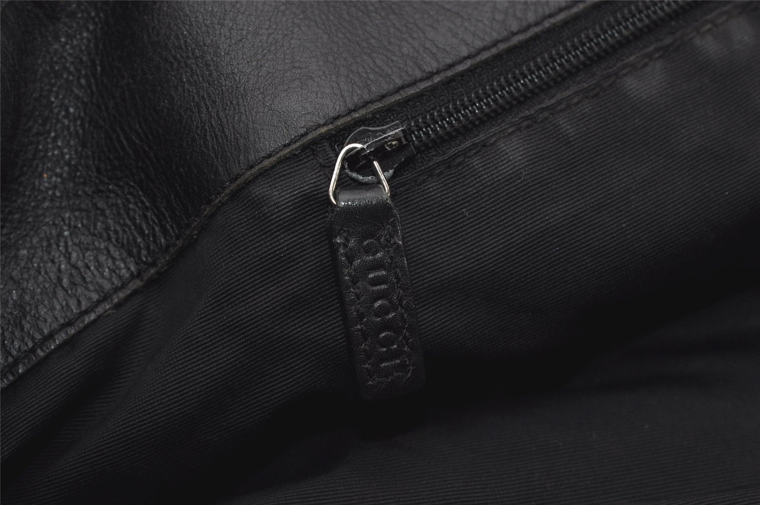 Authentic GUCCI Vintage Shoulder Tote Bag GG Canvas Leather 31243 Black 9930I