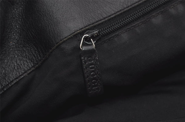 Authentic GUCCI Vintage Shoulder Tote Bag GG Canvas Leather 31243 Black 9930I