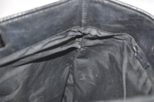 Authentic GUCCI Vintage Shoulder Tote Bag GG Canvas Leather 31243 Black 9930I