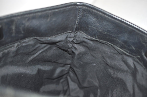 Authentic GUCCI Vintage Shoulder Tote Bag GG Canvas Leather 31243 Black 9930I