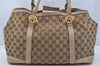 Authentic GUCCI Miss GG Canvas Leather Shoulder Tote Bag 353122 Brown 9932I