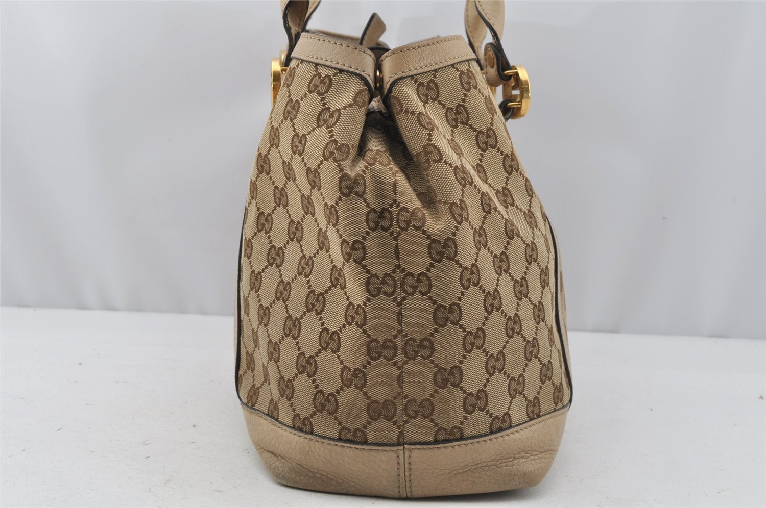 Authentic GUCCI Miss GG Canvas Leather Shoulder Tote Bag 353122 Brown 9932I