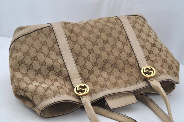 Authentic GUCCI Miss GG Canvas Leather Shoulder Tote Bag 353122 Brown 9932I