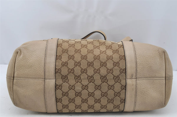 Authentic GUCCI Miss GG Canvas Leather Shoulder Tote Bag 353122 Brown 9932I