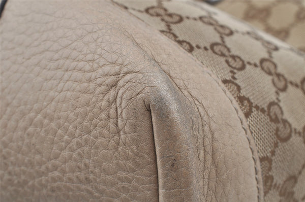 Authentic GUCCI Miss GG Canvas Leather Shoulder Tote Bag 353122 Brown 9932I